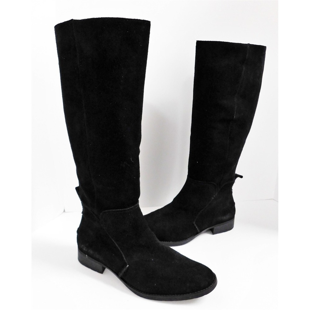 UGG Leigh Black Suede Leather Riding Boots 8.5 M‎